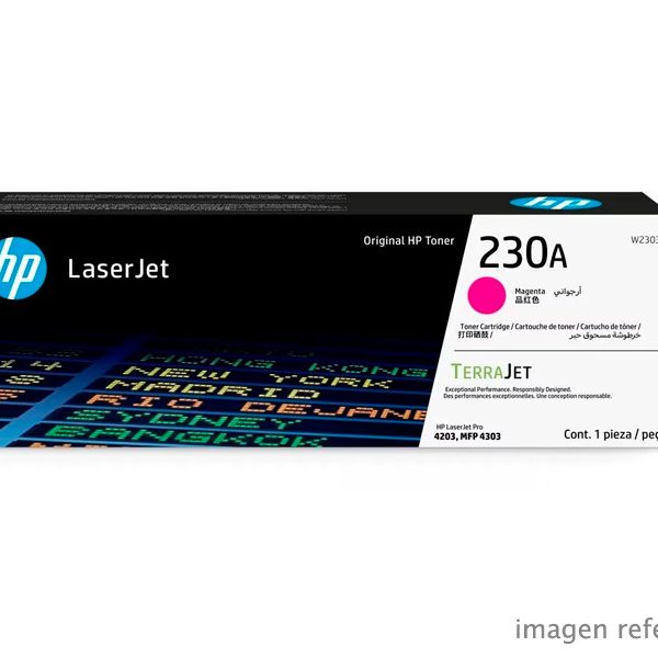 Toner HP W2303A 230A LaserJet 4303 magenta 1800 páginas
